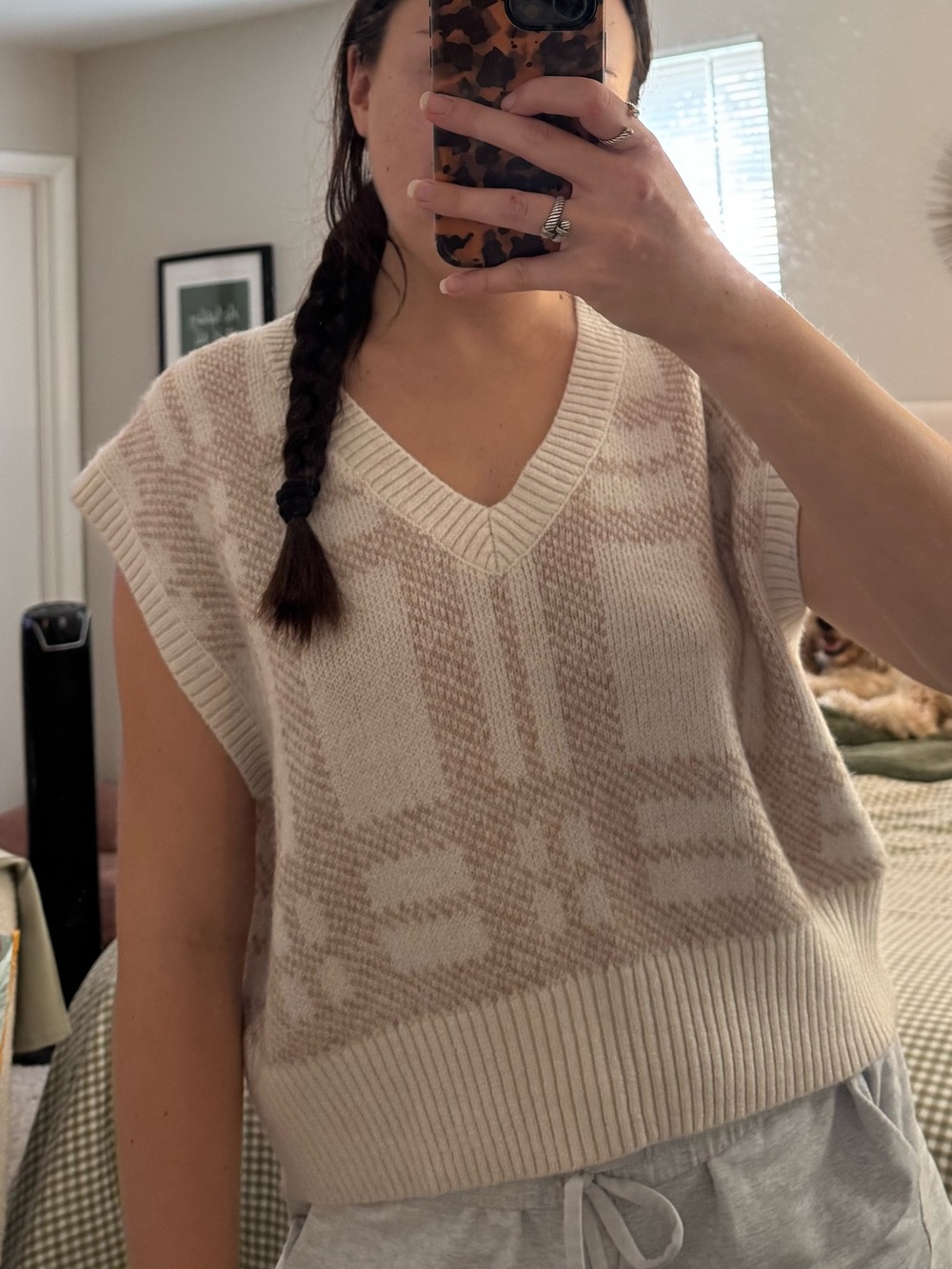 William Rast Sweater Vest in Cream and Light Beige Plaid - Picture 4 of 4